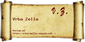 Vrba Zella névjegykártya